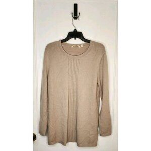 Soft Surroundings Womens Large Oatmeal Beige Tunic Priscilla Pullover Sweater